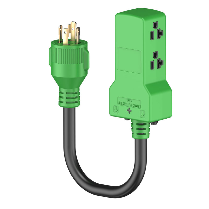 Chargez l'image dans la visionneuse de la galerie, 30 Amp to 20 Amp RV Distribution Adapter Cord - NEMA L14-30P to 4x 5-20R
