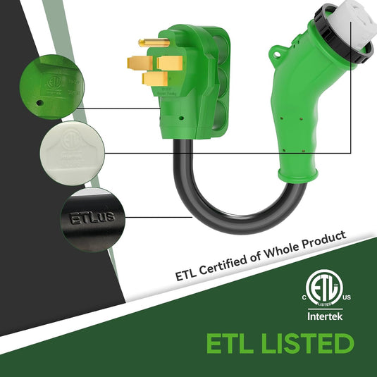 135° 50A to 50A RV Plug Adapter with Locking Connector