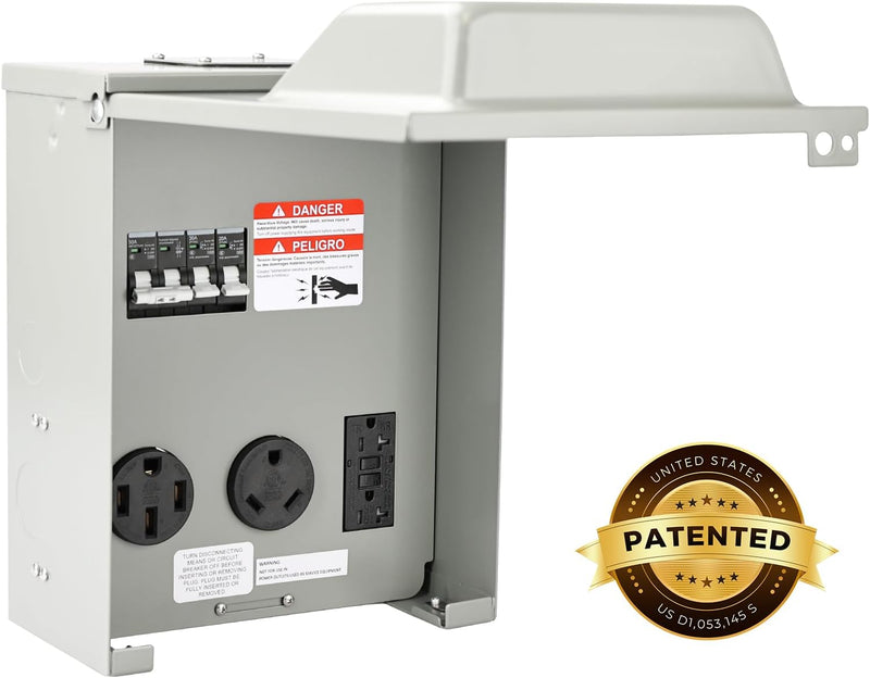 Load image into Gallery viewer, 3 Receptacles Power Outlet Panel with 20 Amp Adapter
