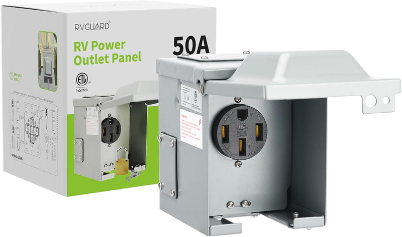 Load image into Gallery viewer, 125/250 Volt 50 Amp RV/EV Outlet Box 14-50R
