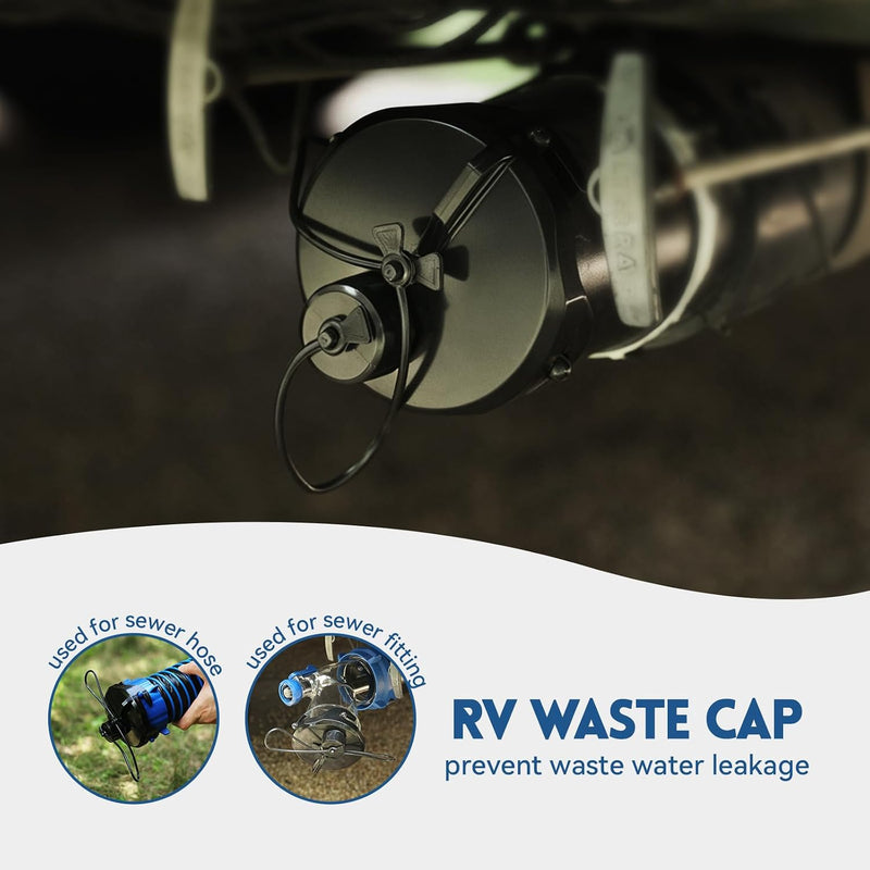 Chargez l'image dans la visionneuse de la galerie, RV Waste Valve Cap, Drain Cap for 3" Sewer Hose
