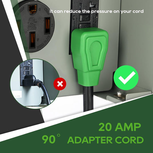 2 Receptacles Power Outlet Panel with 20 Amp Adapter - 20A + 50A