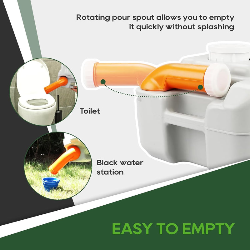 Load image into Gallery viewer, Portable Camp Toilet 5.3 Gallon with Carry Bag and Wash Sprayer
