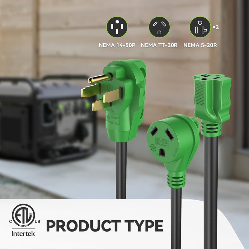 Load image into Gallery viewer, 3-Way Generator Adapter - 14-50P to 1 x TT-30R + 2 x 5-20R
