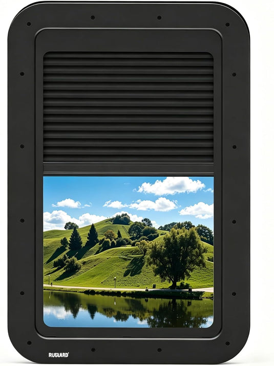 All-in-One RV Door Window with Sliding Shade - 15.7" x 24.7"