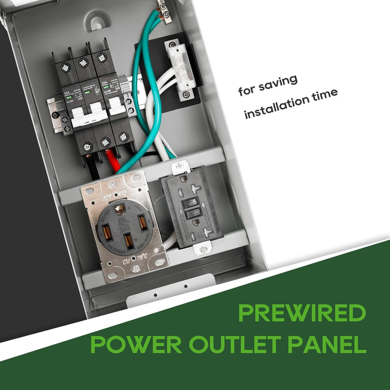 Load image into Gallery viewer, 2 Receptacles Power Outlet Panel with 20 Amp Adapter - 20A + 50A
