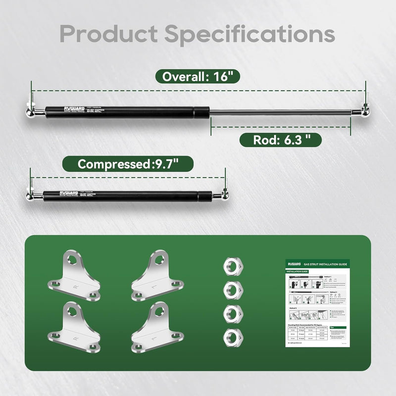 Load image into Gallery viewer, RV Gas Struts - Heavy Duty Lift Support 16inch 38lbs
