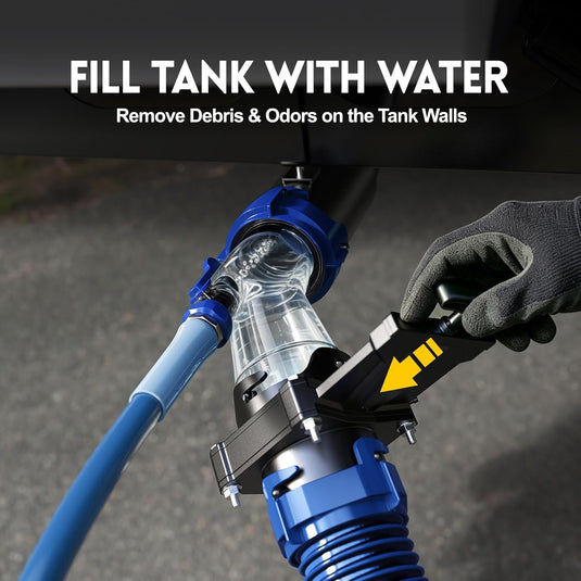 RV Tank Rinser with Gate Valve, Black Tank Flush Kit