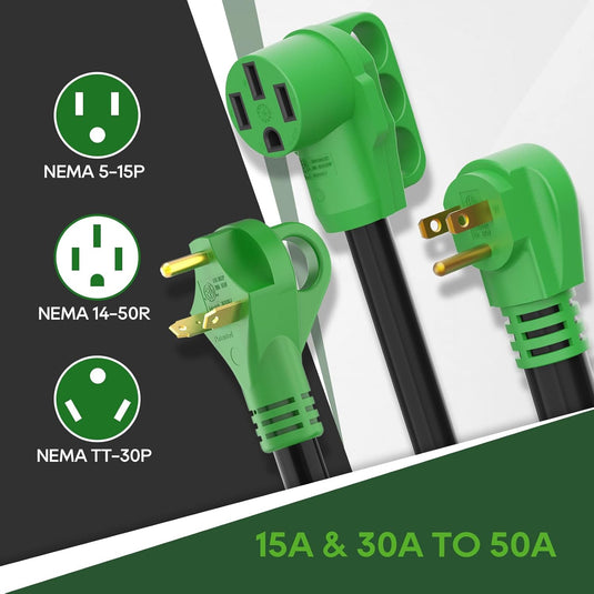 RV Y Adapter - 15A/30A to 50A