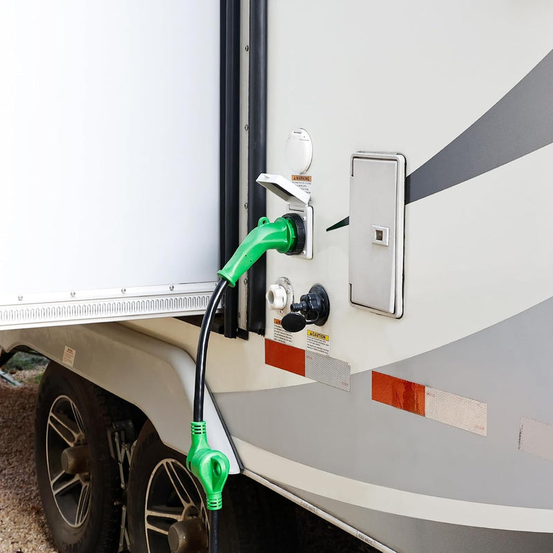 Load image into Gallery viewer, 135° 30A to 30A RV Plug Adapter with Locking Connector
