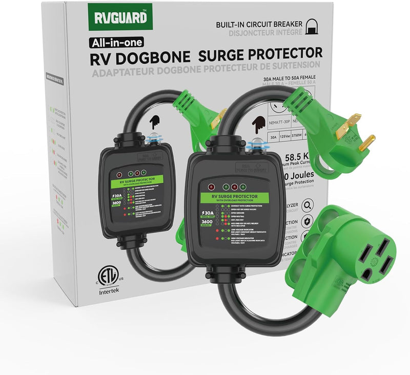 Load image into Gallery viewer, 30 Amp to 50 Amp RV Surge Protector Adapter  - TT-30P to 14-50R
