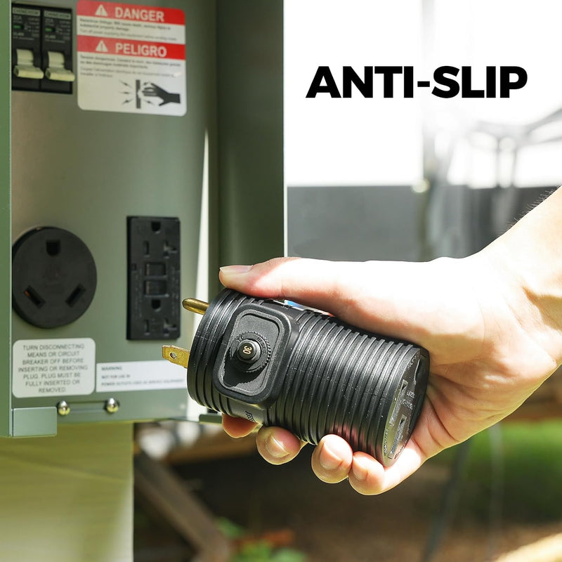 Load image into Gallery viewer, 30 Amp to 50 Amp RV Adapter Plug with Circuit Breaker - TT-30P to 14-50R
