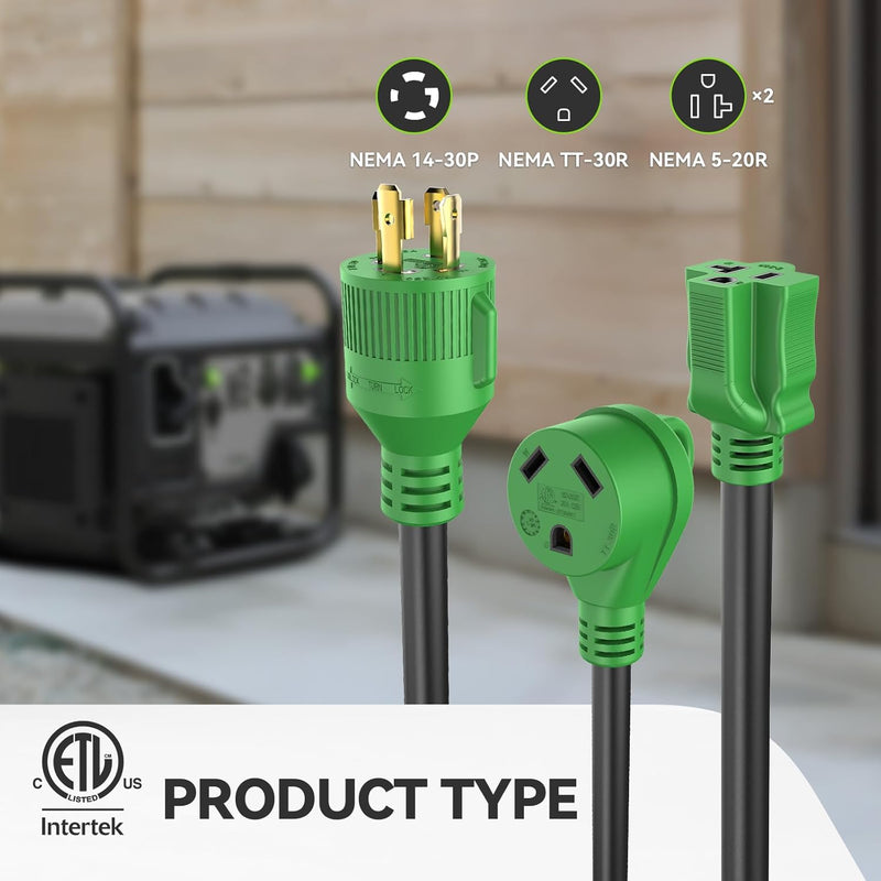 Load image into Gallery viewer, 3-Way Generator Adapter - L14-30P to 1 x TT-30R + 2 x 5-20R

