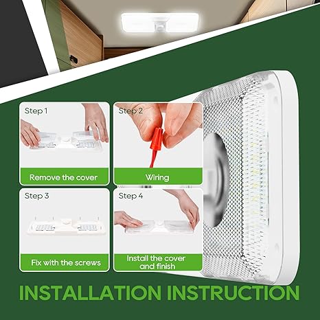 RV 12V LED Ceiling Double Dome Light