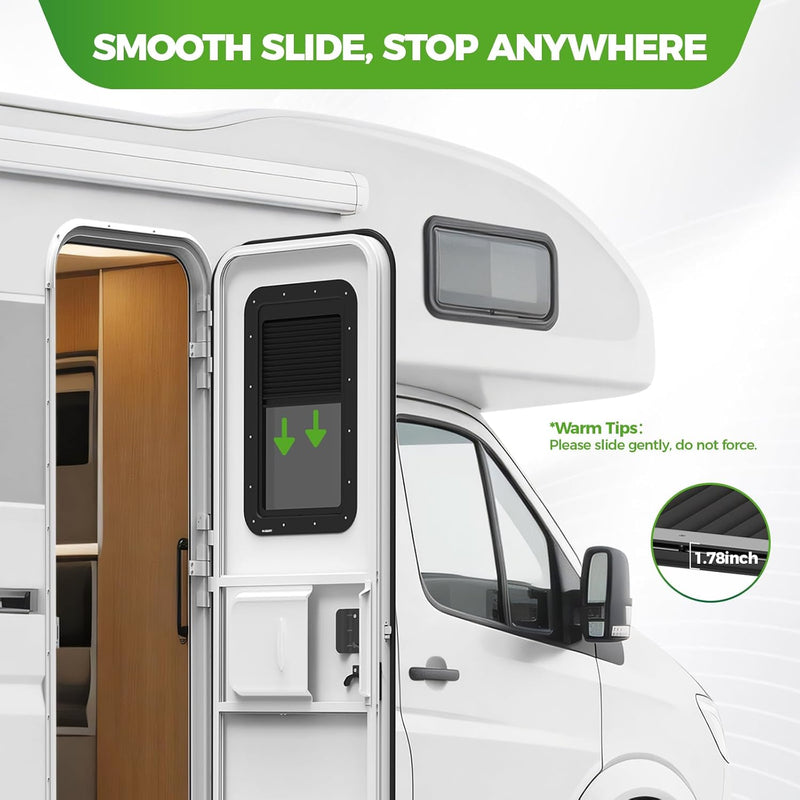 Load image into Gallery viewer, All-in-One RV Door Window with Sliding Shade - 15.7" x 24.7"
