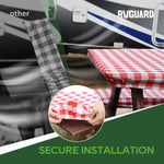 RVGUARD Picnic Table Cover and Bench Covers, 28x72 Inch, Red & White, Fitted Tablecloth Cover with Elastic Edge, Water and Oil Proof