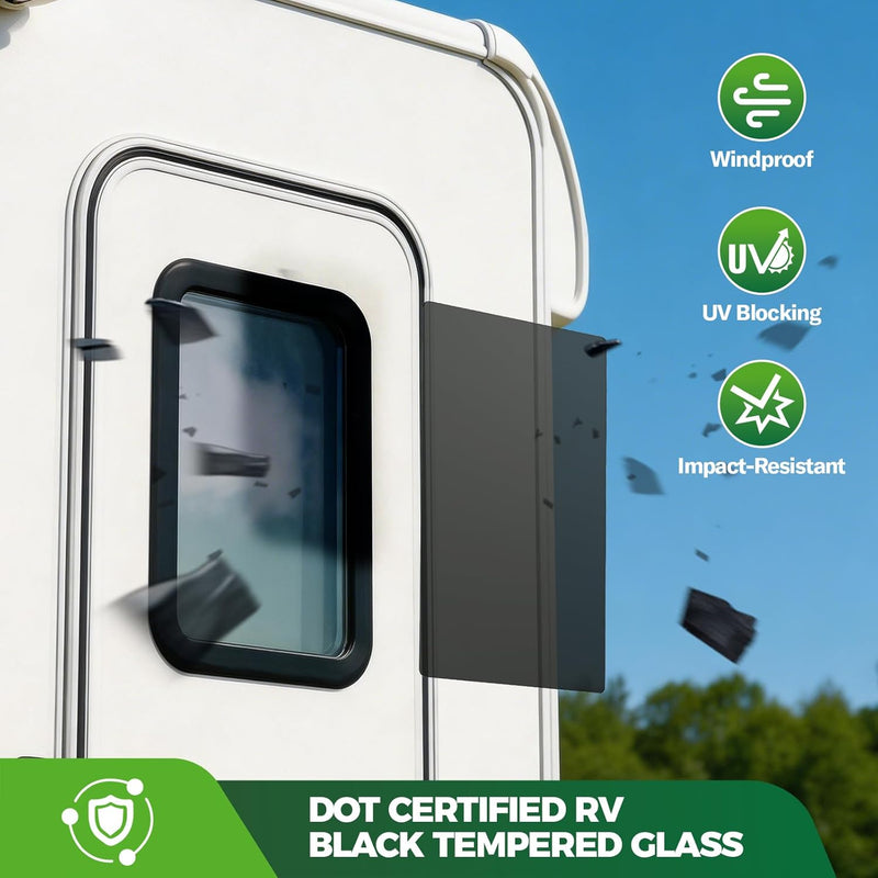 Load image into Gallery viewer, All-in-One RV Door Window with Sliding Shade - 15.7" x 24.7"
