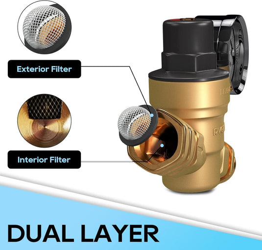 RV Water Pressure Regulator Valve with Adjustable Handle - RVGUARD