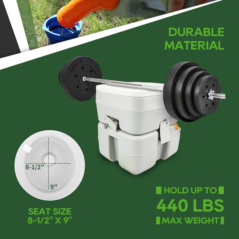 Load image into Gallery viewer, Portable Camp Toilet 5.3 Gallon with Carry Bag and Wash Sprayer
