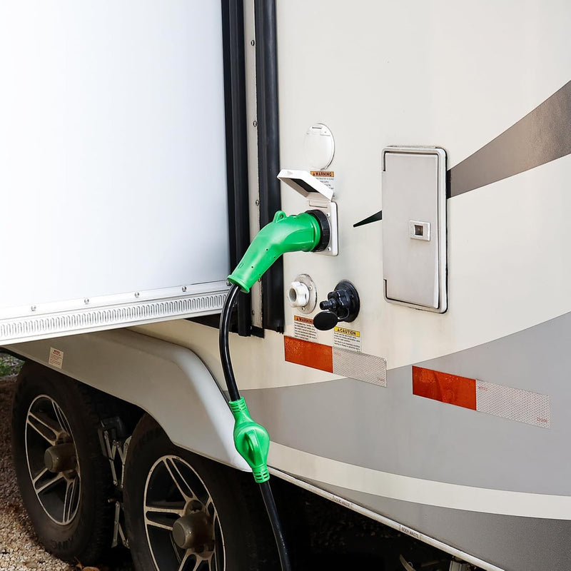 Load image into Gallery viewer, 135° 30A to 50A RV Plug Adapter with Locking Connector
