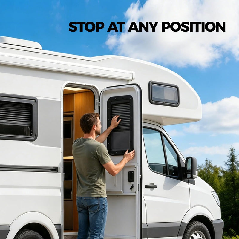 Load image into Gallery viewer, All-in-One RV Door Window with Sliding Shade - 15.7" x 24.7"
