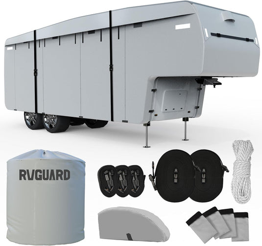 Waterproof Shield For Rv 5th Wheel RV Cover | Heavy-Duty 6-Layer Waterproof Camper Cover (Sizes ...