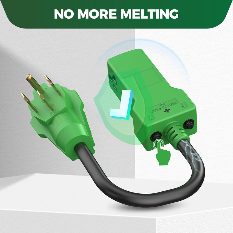Load image into Gallery viewer, 50 Amp to 20 Amp RV Distribution Adapter Cord - NEMA 14-50P to 4x 5-20R
