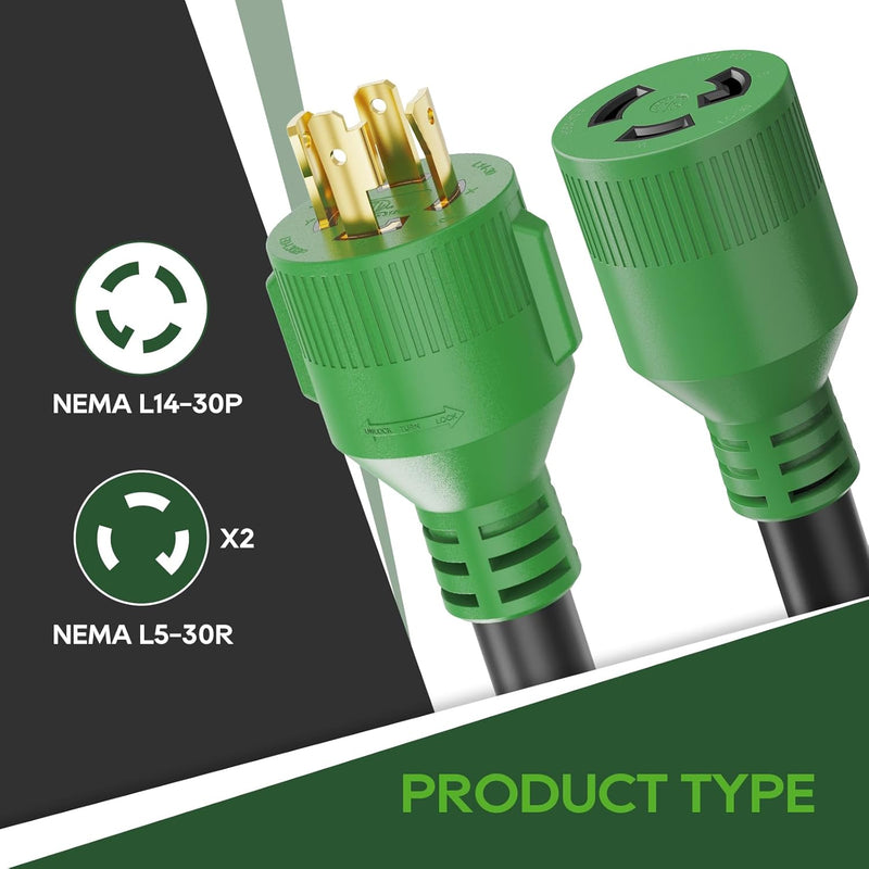 Load image into Gallery viewer, Generator Splitter Adapter - L14-30P to Dual L5-30R
