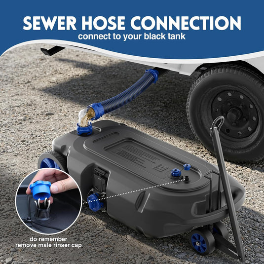 34 Gallon Portable RV Waste Tank with 4 Wheels
