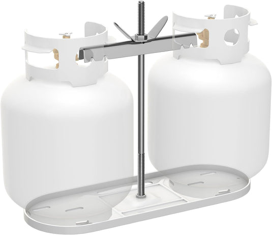 RVGUARD Dual Propane Tank Mounting Rack for 20 and 30lbs Tanks