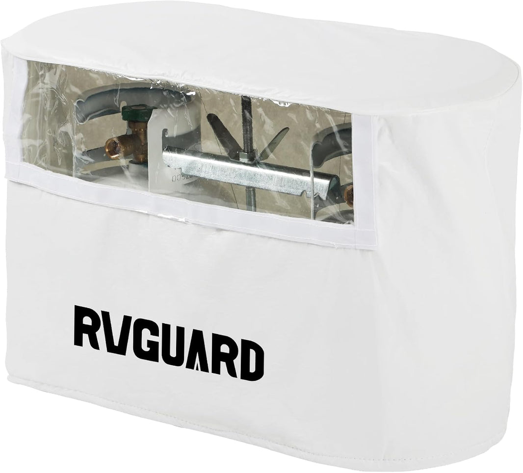RVGUARD RV Propane Tank Cover | Waterproof & Anti-UV | Fits 20LB Dual Tanks