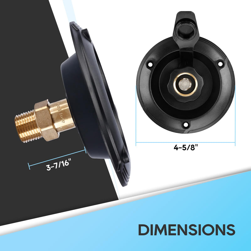 Load image into Gallery viewer, RVGUARD RV City Water Inlet - Dimensions
