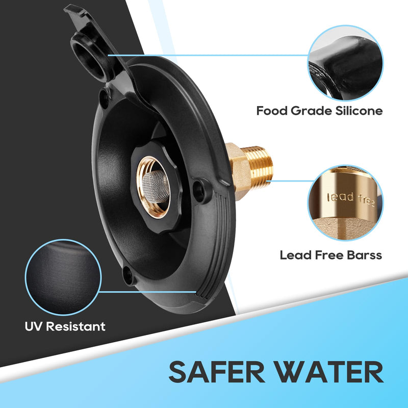 Load image into Gallery viewer, RVGUARD RV City Water Inlet - Food Grade Silicone - Lead Free Barss - UV Resistant
