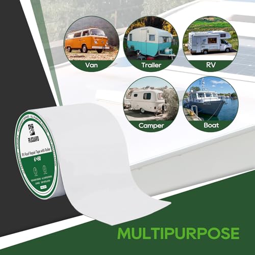 Load image into Gallery viewer, RVGUARD RV Roof Sealant Tape with Roller 6&#39;&#39; x 50&#39; - Multipurpose
