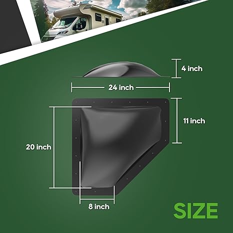 Load image into Gallery viewer, RVGUARD RV Skylight Replacement Outer Dome - Black - 20*8
