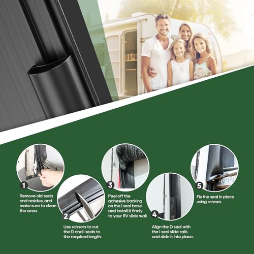 RVGUARD RV Slide Out Seal Kit L-Shaped & D-Shaped 40 Foot - Install Steps