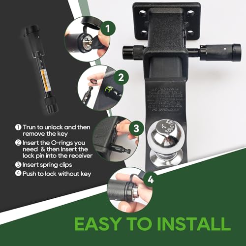 Load image into Gallery viewer, RVGUARD Trailer Hitch Lock for Class III IV 2&quot;&amp; 2-1/2&quot; Receiver 2 Pack - Install Steps
