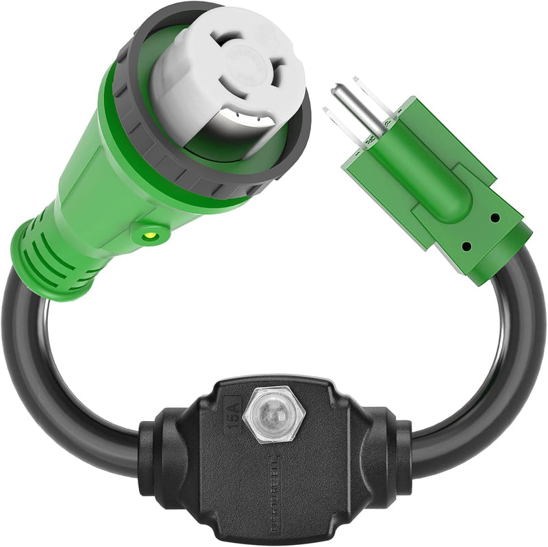 Load image into Gallery viewer, RV Adapter Cord with Overload Protector 50 Amp to 110 Volt NEMA SS2-50R - RVGUARD
