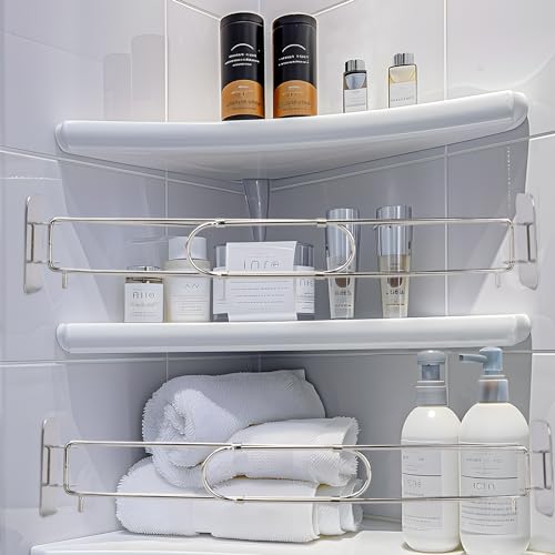RV Adjustable Shower Corner Storage Bar 2 Pack - RVGUARD