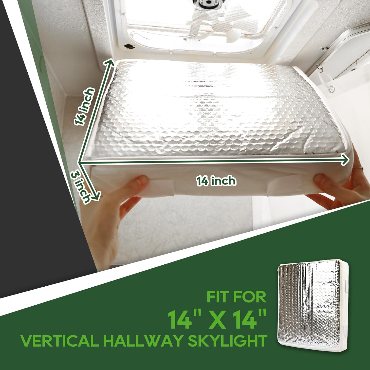 RVGUARD 2 Pack RV Vent Insulator | 14”x14” Reflective Insulation ...