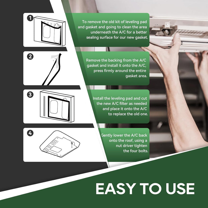 Load image into Gallery viewer, Universal Camper Roof AC Gasket Kit 2 Pack - High Quality Gasket Kit - Install Steps
