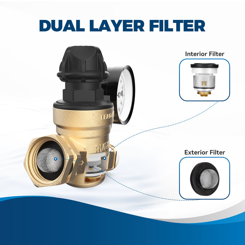 Load image into Gallery viewer, RV Water Pressure Regulator Valve with Adjustable Knob
