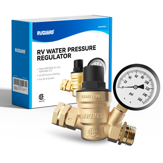 RV Water Pressure Regulator Valve with Adjustable Handle