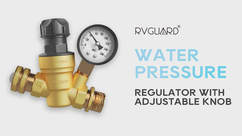 Load and play video in Gallery viewer, RV Water Pressure Regulator Valve with Adjustable Knob
