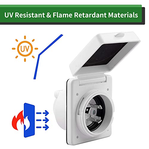 Load image into Gallery viewer, 125V 30 Amp RV Power Inlet with 3 Stainless Steel Pins and Screws - RVGUARD
