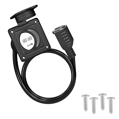 15 Amp 125V AC Power Inlet Plug - Black - RVGUARD