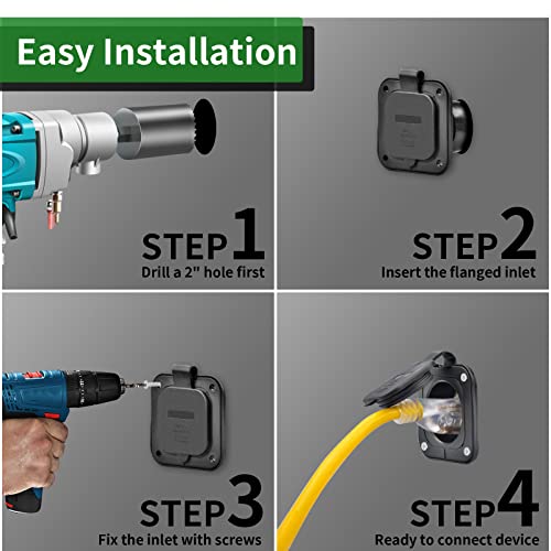 Load image into Gallery viewer, 15 Amp 125V Flanged Inlet - RVGUARD
