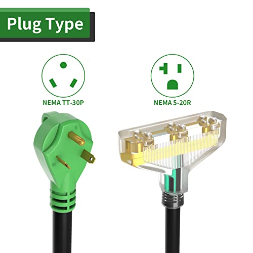 30 Amp to 110V Household Outlet Adapter Cord - RVGUARD