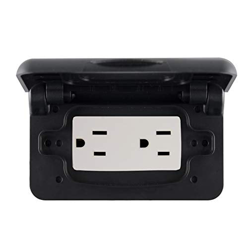 Load image into Gallery viewer, RVGUARD RV Spring-Loaded Weatherproof Receptacle Cover in Black (Receptacle Included)
