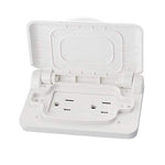 RVGUARD RV Spring-Loaded Weatherproof Receptacle Cover in White (Receptacle Included)